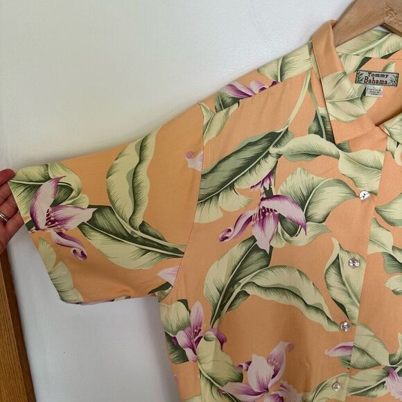 Tommy Bahama Women’s Vintage Fuzzy Peach Silk Tropical Floral Print Wrap Skirt B - Picture 5 of 14